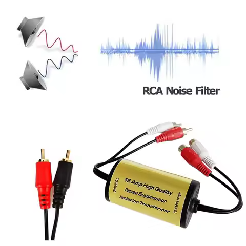 RCA Noise Filter For Car Audio Noise Suppressor Isolation Transformer With RCA Male/Female Plugs For