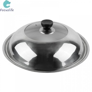 Splatter Free Cooking with Stainless Steel Visible Tripod Wok Lid Combined Cover