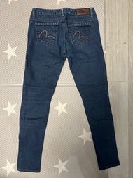 韓國版EVIsU深藍水洗牛仔長褲 jeans skinny size26