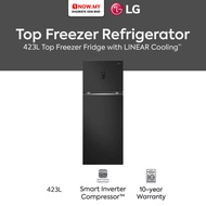 LG 423L Inverter Top Freezer Fridge GN-B392PQBK | Matt Black Finish Peti Sejuk 冰箱