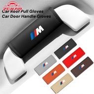 1/2Pcs BMW M Power Car Roof Pull Gloves Armrest Handle Protector Cover Car Inter Door Leather Handle