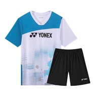Yonex Pro ชุดการแสดง6656ชุดเล่นกีฬาแบดมินตันชายและหญิง | เสื้อแห้งเร็วและกางเกงขาสั้นพร้อมระบบระบายอ