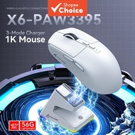 ATTACK SHARK X6 56g Ultra-Light Wireless Gaming Mouse  PAW3395 26K DPI Tri-Mode BT5.2/2.4G/Wired 200