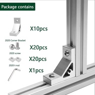 10Sets Silver Heavy Duty 2020 Aluminum Extrusion Corner Brackets 20 Series Extrusion Connectors with
