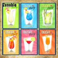 Cocktail Party Vintage Plaque Blue Lagoon Mojito Cosmopolitan and Bellini Alcoholic Beverages Metal 