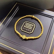 Zhoujiazang Inheritance Third World Six-Phase Flower Sand Gold Elastic Rope Simple Bracelet 4mm Anci