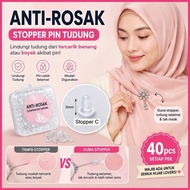 Premium Quality 200pcs 40pcs Brooch Stopper Kerongsang Stopper Brooch Tudung Pin Stopper Anti-Rosak 
