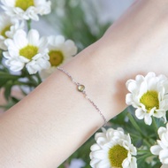 橄欖石925純銀佐葡萄石果實手鍊