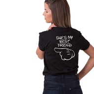 She My Best Frieds Letter Printed T-Shirt BFF Sister Girls Best Friends Tee Shirt BFF Matching T-Shi