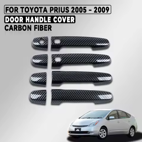 Gloss Black Carbon Car Accessory Door Handle Cover Trim Paste Style For Toyota Prius 20 2005 2006 20
