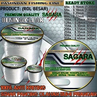 SENAR TALI PANCING SAGARA PASUNDAN FISHING LINE WARNA TEMBAGA BENING HIJAU LUMUT MINT GOLD BIRU TOSC