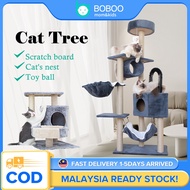 ✷Ready Stock Cat Tree Premium Large House Kitten Scratch Cat Condo 125CM Cat Bed Play House Pet Supplies Kucing Scratcher✾