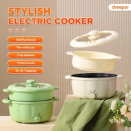 Dreepor Multifunctional Electric Cooker With Steamer Hot Pot Cooker Rice Cooker Non Stick Pan 2L-3L