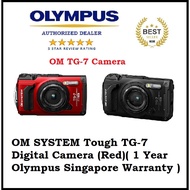 OM SYSTEM Tough TG-7 Digital Camera (Red)(black)( 1 Year Olympus Singapore Warranty )