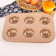 Windmill Cake Mold Baking Spiral Pan Oven 6 Holes Size 18.5 x 26.5 x 3 cm Gold Color