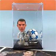 Messi Cristiano Ronaldo Neymar Doll Ball Trophy Figurine Display Box Football Fan Gift Souvenir Coll