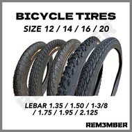 Bicycle Tire 12" 14” 16" 20” Tayar Basikal MTB BMX Budak City Bike Classic Bike Bicycle Tyre tayar luar