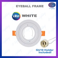 LED Eyeball Fitting / Casing Eye Ball Frame White Downlight Casing Housing Light Fixture GU10 Bulb Compatible