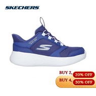 Skechers Girls Slip-Ins GOrun 400 V2 Tetra Speed Shoes - 303855L-NVY Air-Cooled Memory Foam