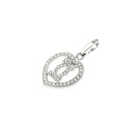 卡地亞 C De Cartier 2C 心形吊飾白金（18K）鑽石女士時尚吊墜項鍊（銀）