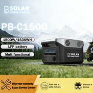PB SOLAR Portable Power Station Pure Sine Wave 1500WATT 1536WH 220V Output Emergency Backup Battery 