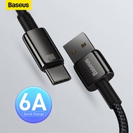 Baseus 100W USB Type C Cable For Samsung Pro Fast Charging Wire USB-C Charger Data Cord For Huawei P30 Realme Oneplus Poco F3