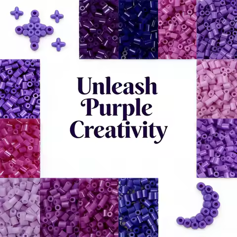 2.6mm Bulk Purple Color Series Perler Beads Refill Pack - 1000/5000pcs Fusible DIY Art Craft Fuse Be