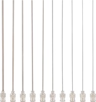 BENECREAT 10PCS 4 Inch Iron Dispensing Needle Tip 10 Mixed Size Blunt Needle with Brass Joint for Re