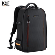 YQ5 K&amp;F CONCEPT Camera Backpack Waterproof Camera Bag 18L Large Capacity with 15.6 Inch Laptop Compartment Tripod Ho