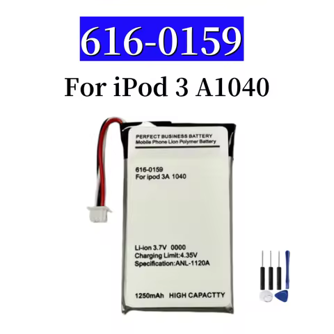 New Battery For iPod 3 battery 616-0159 1250mAh Battery For iPod 3 3G 3rd Generation A1040 + Free To