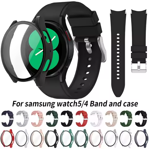 Case+Band for Samsung Galaxy Watch 4/5/6 40mm 44mm Silicone Bracelet Screen Protector Cover for Sams
