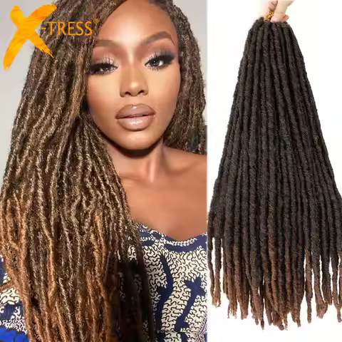 Synthetic Faux Locs Crochet Braids Hair Dreadlocks Knotless Hook Dreads Ombre Color Braiding Hair Ex