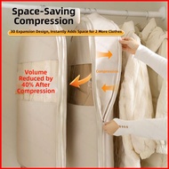 ns4 Hanging Garment Storage Bag with Side Zipper Compression Design Outfit Closet Space Organization