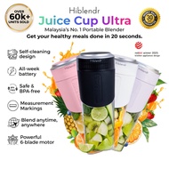 Hiblendr Original Juice Cup Portable Blender USB-C Rechargeable 6-Blade Juicer for Smoothie Ice Crus