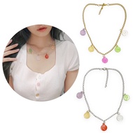 Elizabeth Coin Chain Necklace Colorful Coin Necklace Pop Color