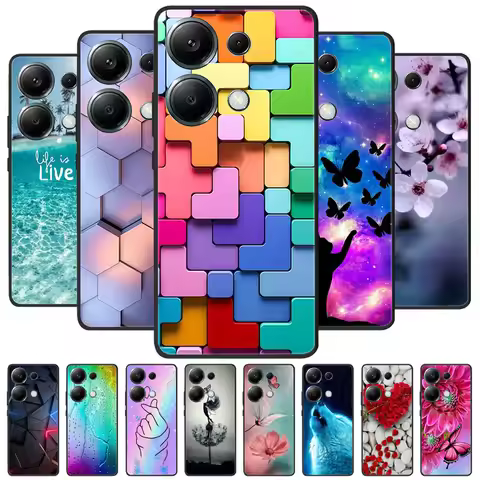 For Poco M6 Pro 4G Case Silicon Back Cover Phone Case for Xiaomi Poco M6 Pro 4G Cases Poco M6Pro Glo