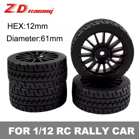 ZD Racing 2PCS RC Car Tires Rubber Tires Hex 12mm For Remote Control Racing Drift Car and 1/12 ZD Ra