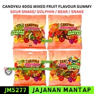 Halal Candyku 400g Mixed Fruit Flavour Gummy Sour Snake/ Dolphin / Bear / Snake Jm5277