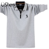 เสื้อยืดเสื้อโปโลแขนยาว VSheng สำหรับไซส์ใหญ่สำหรับผู้ชาย M ถึง6XL เสื้อมีซิป