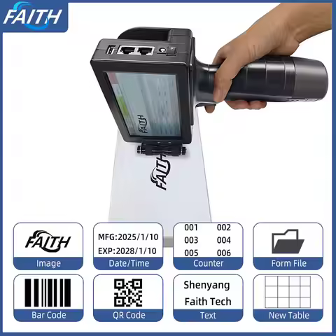 Faith 12.7mm/25.4mm Handheld Industrial каплеструйный маркиратор Printer Number Logo Online TIJ Expi