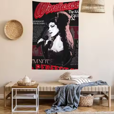 Classic A-Amy W-Winehouse Singer Hanging Bohemian Tapestry Bohemian Wall Tapestries Mandala Kawaii R