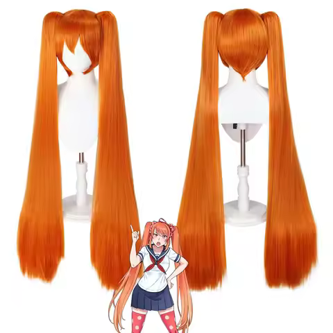 Game Yandere Simulator Osana Najimi Cosplay Long Straight Orange Wig
