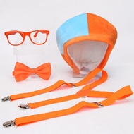 4PCS/set Blippi Dress Up Set Cap Straps Glasses Bowknot Blippi Birthday Party Decoration Blippi Acce