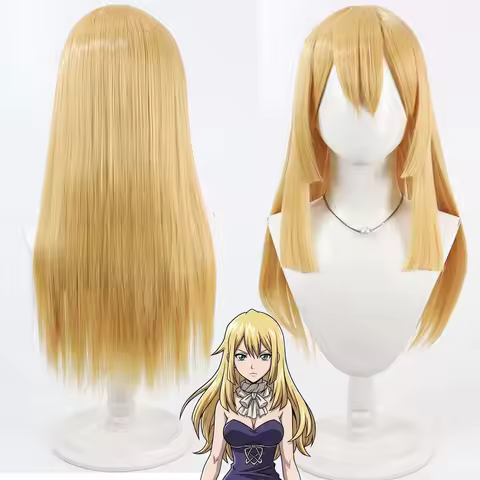 Women Halloween Carnival Cos Party Ruri Cosplay Long Blonde Heat Resistant Synthetic Hair Wig