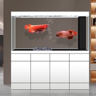 Akuarium ikan arwana aloi aluminium dengan penapisan bawah, akuarium kaca ultra-jernih untuk ruang t