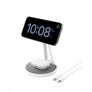 PISEN 2-in-1 Mag-Safe Charger Stand - Stesen Pengecasan Tanpa Wayar untuk Pelbagai Peranti, Pengecas