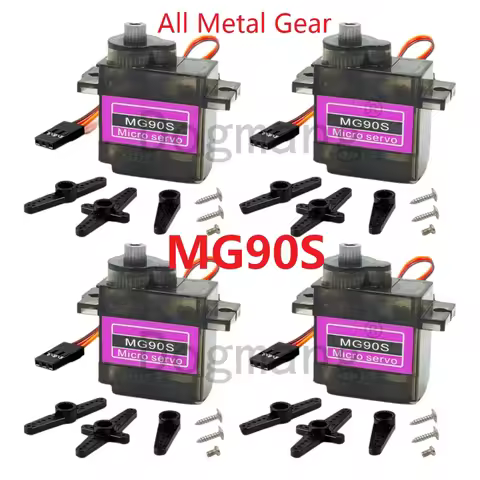 MG90S Servo 2/4/10/20/50 Pcs All Metal Gear 9g SG90 Upgraded Version For Helicopter Boat Car Mini Se