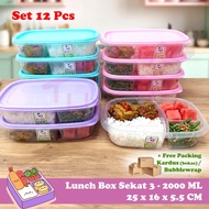 [DOZEN] Lunch Box 3-Section Lunch Box Food Grade Aeries Lunch Box Birthday Souvenir