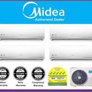 Midea AEPro 5 Ticks System 4 Air Conditioner Air Con Aircon for 2 bedroom & 1 master & 1 living room