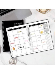 2024-2025年曆規劃器-月曆和週曆帶有待辦事項清單,筆記,目標,雙鐵絲裝訂,文具辦公室學校用品